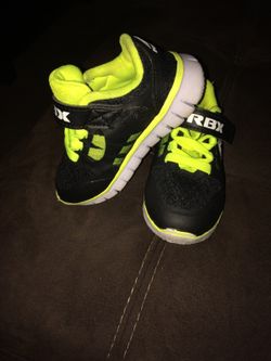 Reebok kids sneakers lime green and black