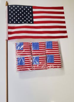 USA Flag & Wristbands Combo