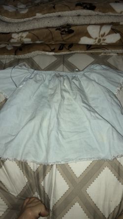 Light Blue Off The Shoulder Crop Top