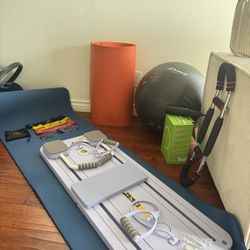 Complete Home Gym Starter Set - Yoga Mats, Pilates Board, Ball & More!