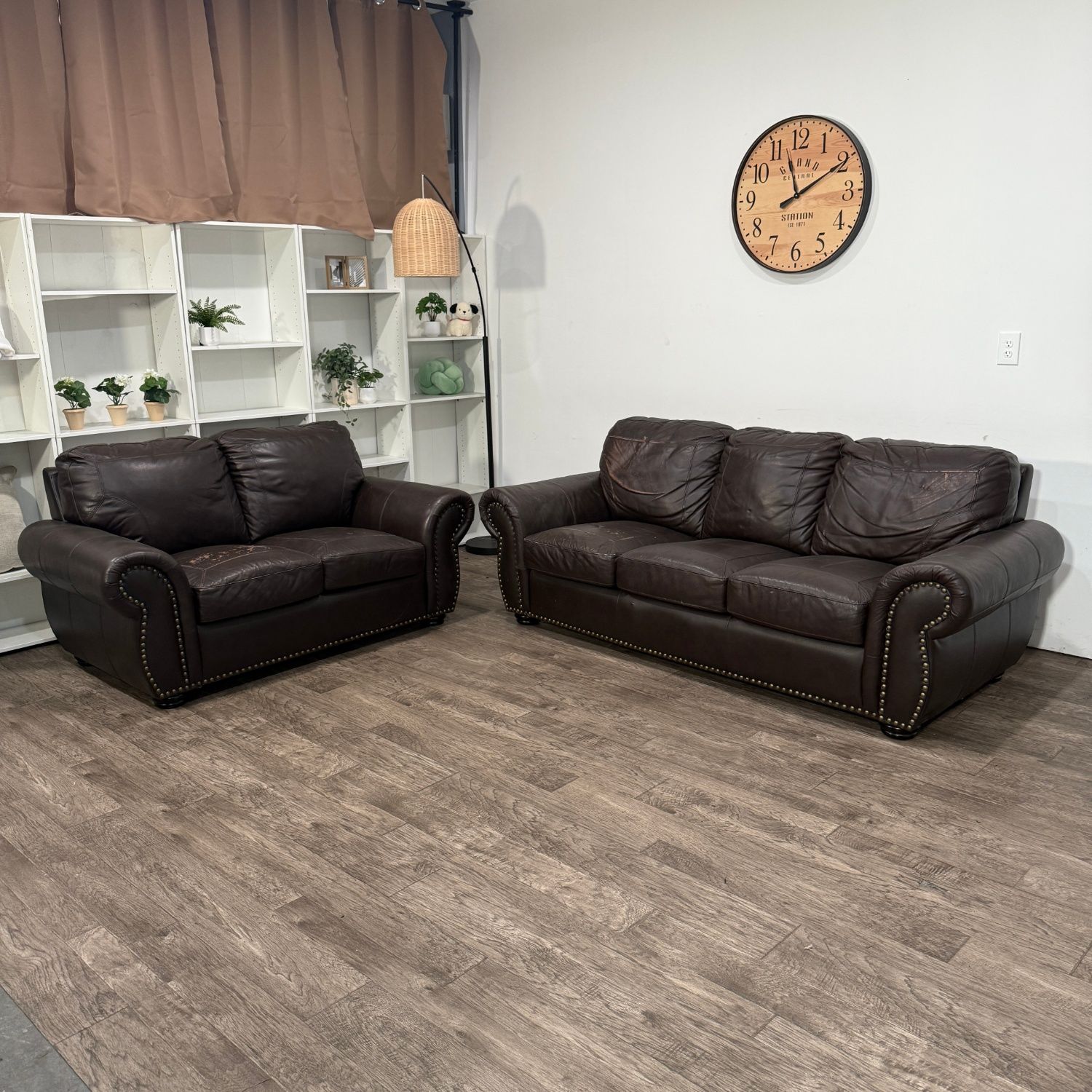 Brown Leather Couch Set!