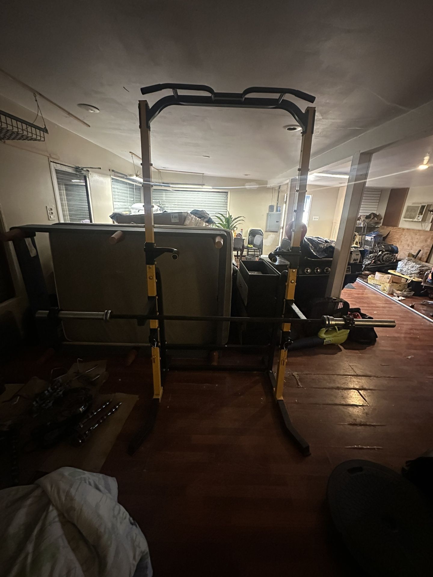 Squat Rack and Barbell