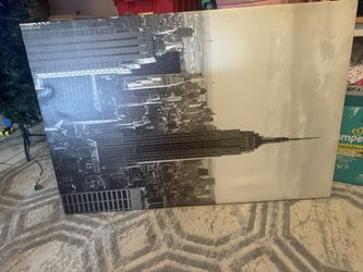 Empire State Building Painting Printed Canvas 