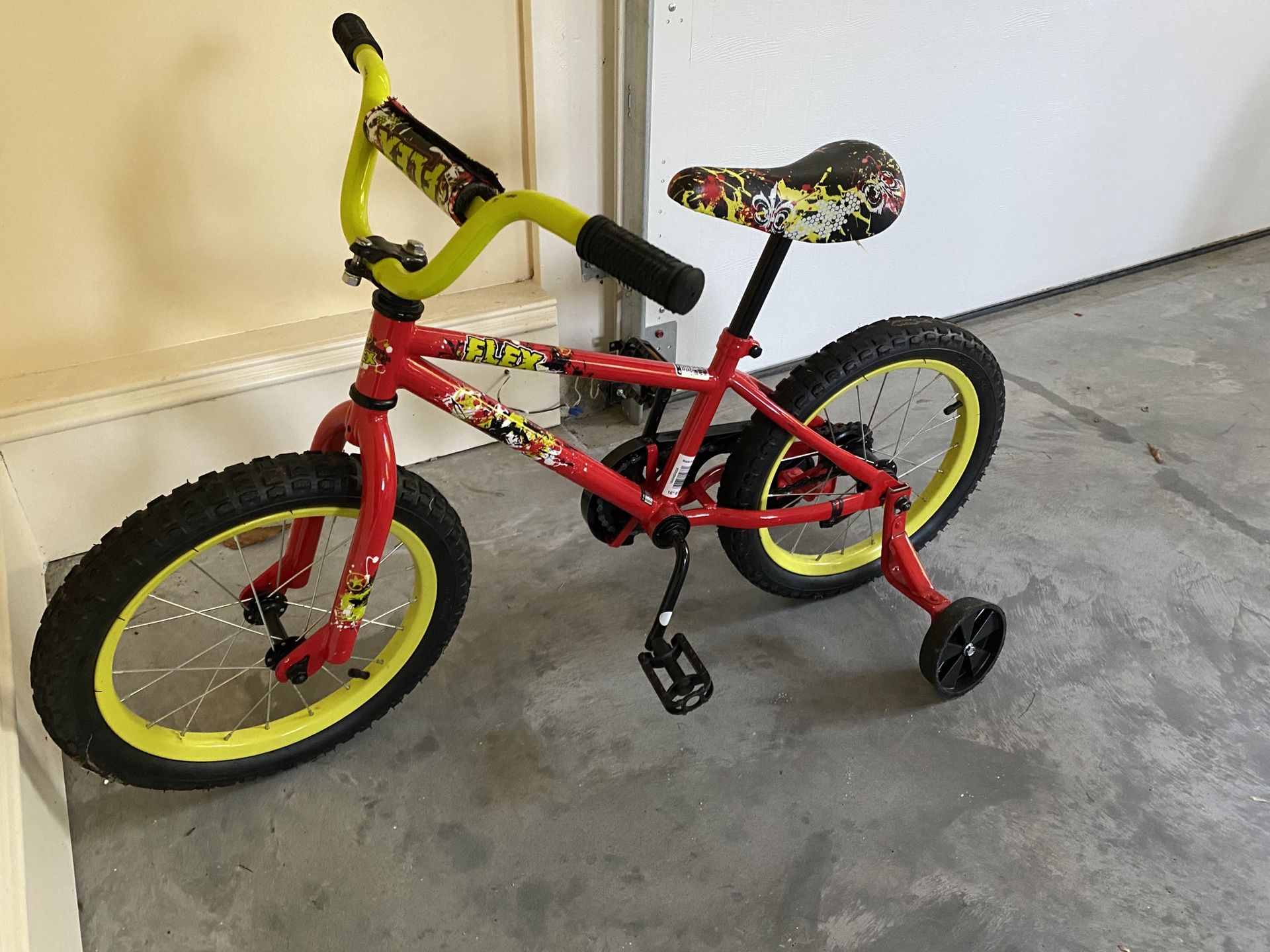 16” boys bike with training wheels