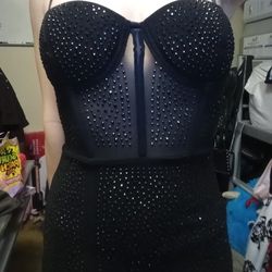 Black Studed Corset Dress 