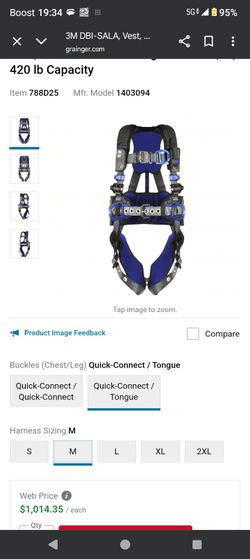 3m DBI-SALA Medium X300 Harness With Fall Protection