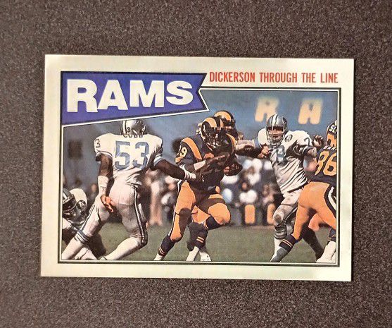 1987 Topps Eric Dickerson L.A. Los Angeles Rams Through The Line #144 Hall Of Fame HOF Football Card Collectible NFL Sports