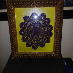 Handmade Doiky Framed In Gold 