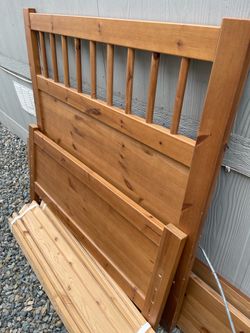 Twin size bed frame pine wood