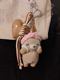handmade teddy bear bag charm