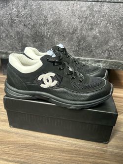 Black platform sneakers