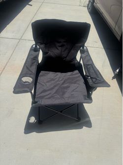 Portable Folding Camping Chair with Cup Holder & Storage Pocket