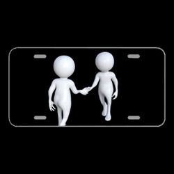 License Plate Novelty Car Front Hello Hand Shake Handshake Greeting