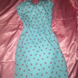 Blue Cherry Slim Dress 
