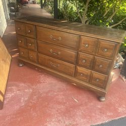 Solid Wood Dresser And Mirror