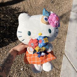Hello Kitty Holding Flowers Plush