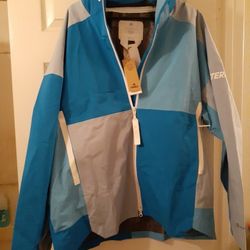 New Adidas Terrex CT, My Shelter Rain Ready, Color Block, Mens Jacket Blue Size XL, Boost, Dunk