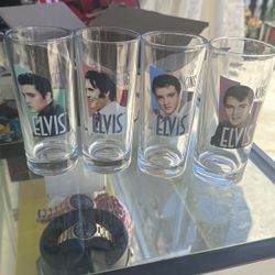 Elvis  Drinking Glasses  10oz 6 High By 2.5 Wide Brand New 