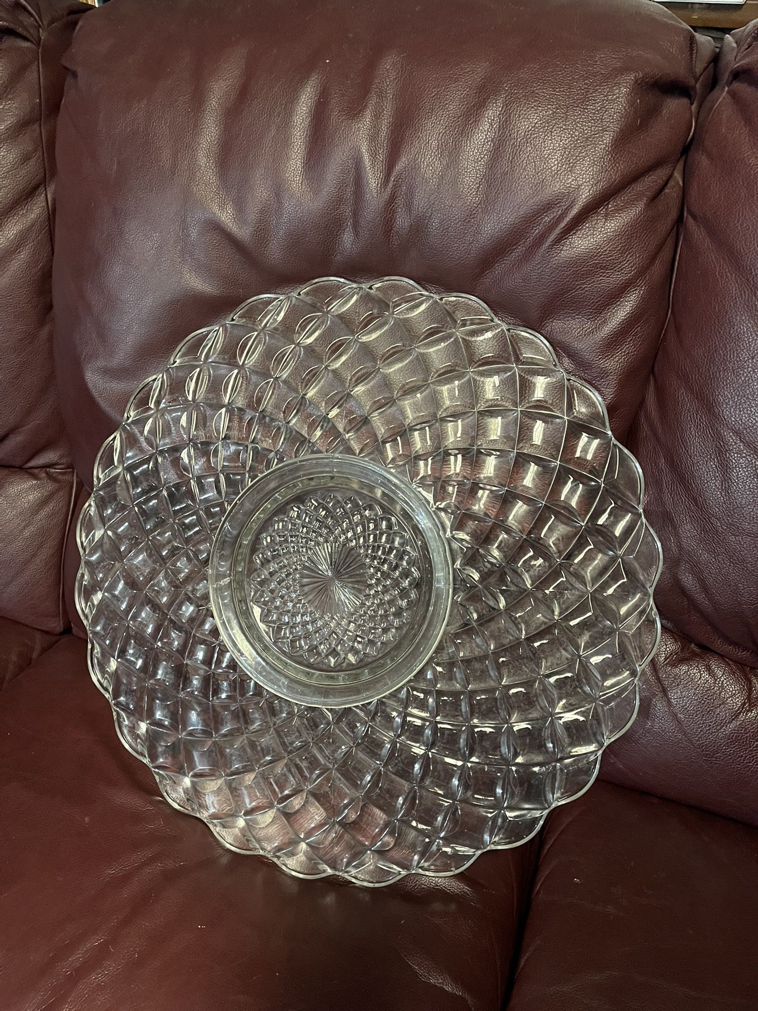 20” Cut Glass Serving Tray