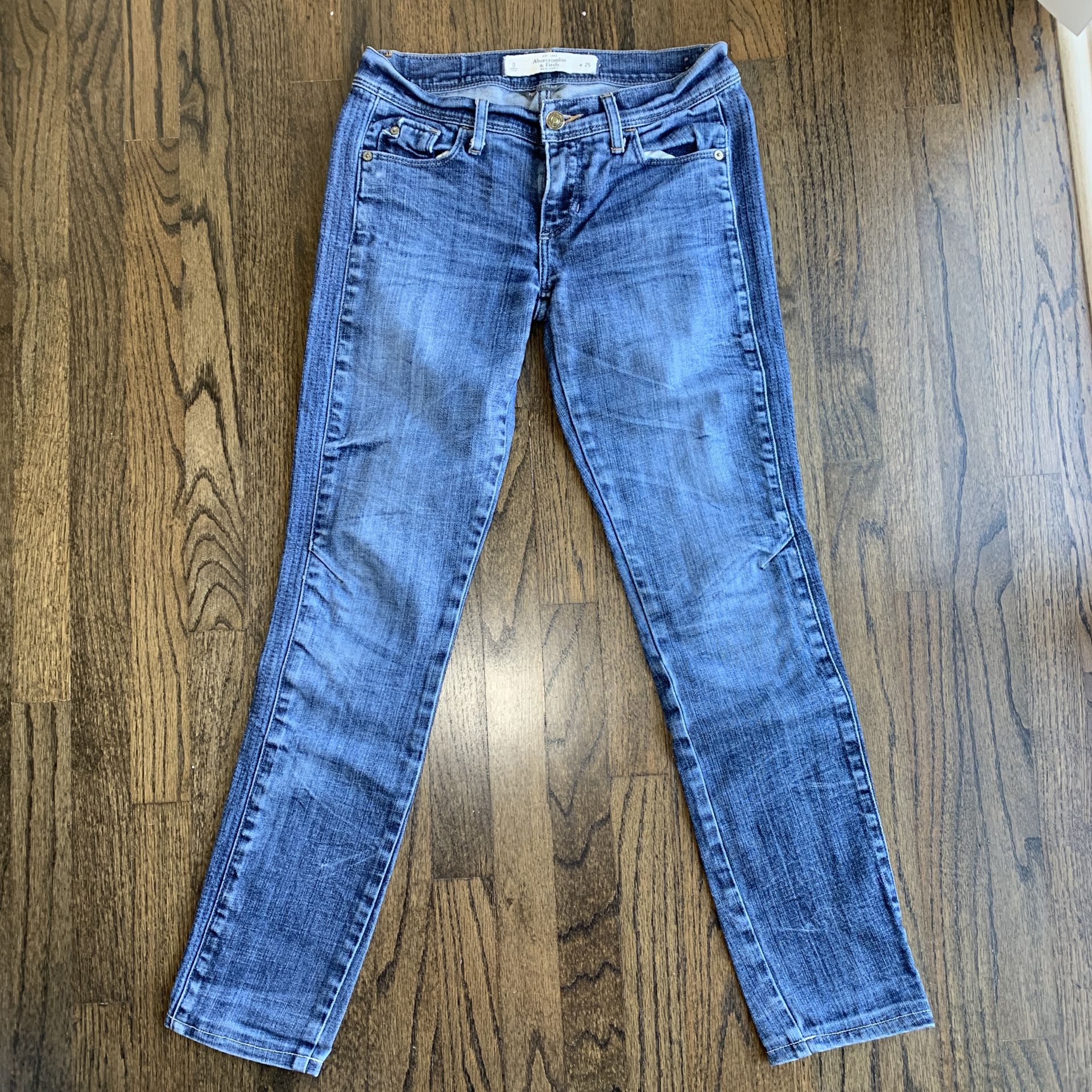 Abercrombie & Fitch Jeans Womens 0 Blue Perfect Stretch Straight Low Rise Y2K 25