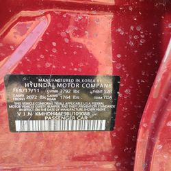 HUNDAY PARTS ONLY  FBR 17/11  