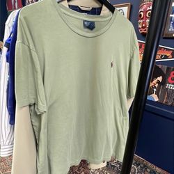 (XL)24.5x28 Vtg Ralph Lauren Pistachio Green T-Shirt