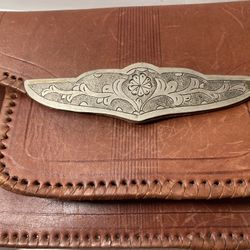 Nice Leather And Sterling Silver Designed Quality Nice Purse Bag