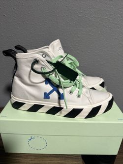 Mens Off-White Mid Top Vulcanized White canvas Navy 41 EUR
