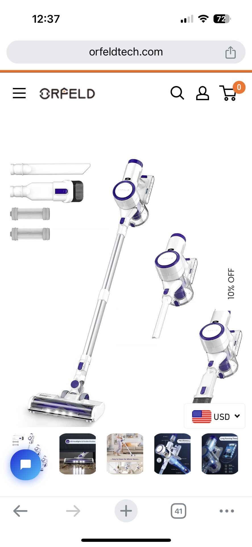 Brand New ORFELD Cordless Vacuum Cleaner H01, 20000Pa Powerful Cordless Vacuum, 6 in 1 Lightweight Stick Vacuum with 40 Min Runtime, Wireless Househ