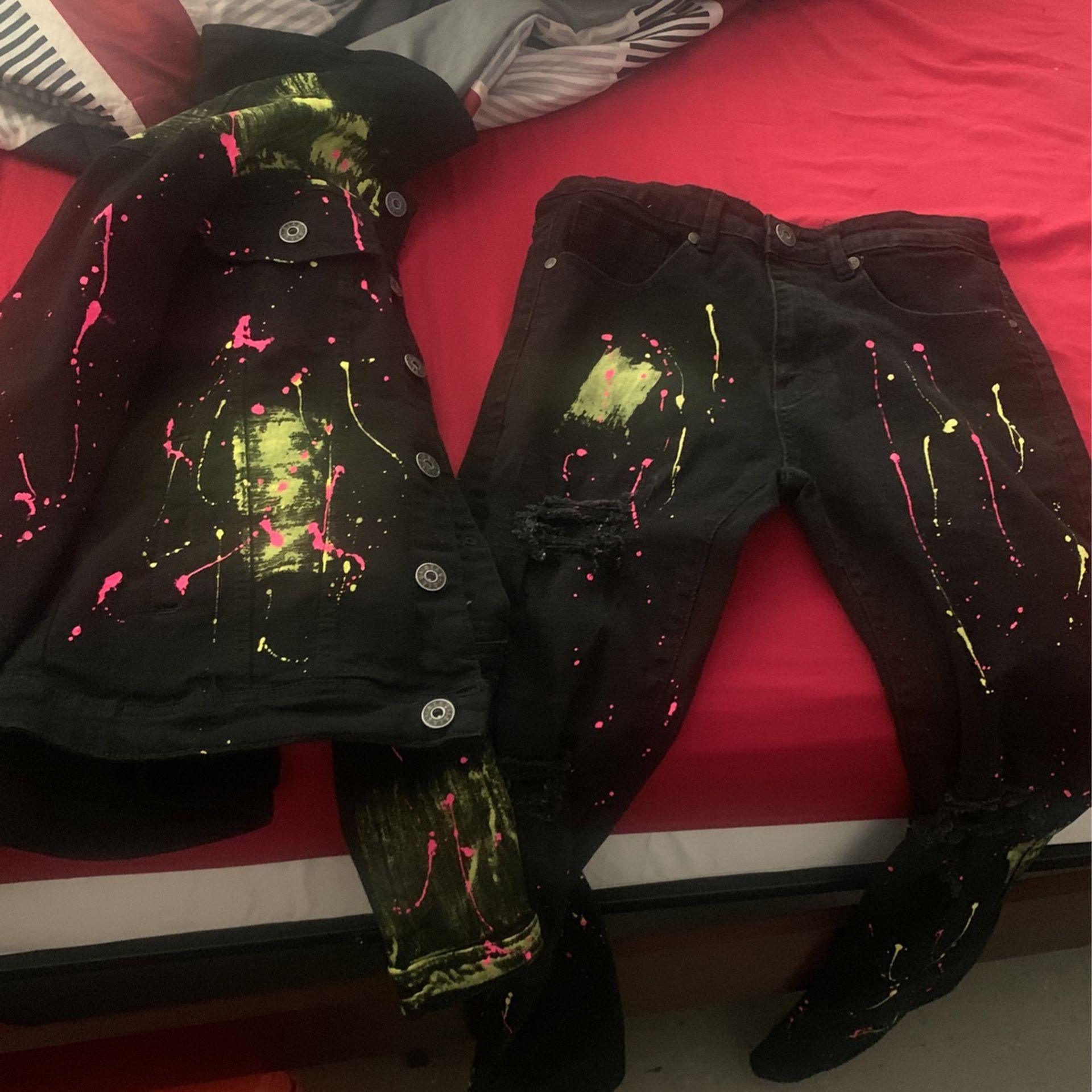 Denim Jacket And Pants Set