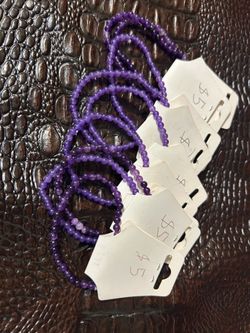 Amethyst gemstone bracelet $5 each