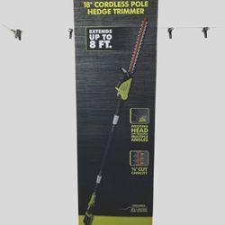NEW RYOBI 40V 18 in. Cordless Battery Pole Hedge Trimmer KIT with 2Ah Battery & Charger
