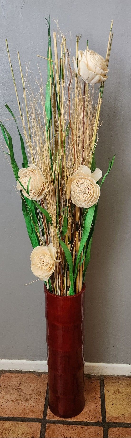 Tall Vase W/wooden Stick Flowers