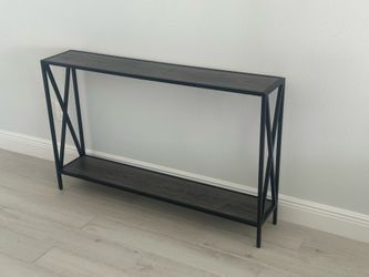 Modern Black Console Table / Entryway Table with 2 Shelves