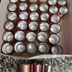 35 Gold, Rose Gold, And Pink Candle Holders With Electric Candles