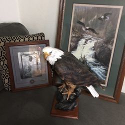 Eagle Statue And Paintings (Artists : Daniel Smith & Alan Hunt)