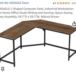 L shaped Brown Desk 