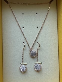 Necklace And Ear Rings- Silver