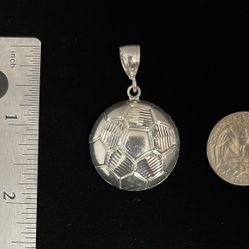 925 Sterling Silver Soccer Ball Pendant