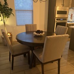 dining table with four chairs