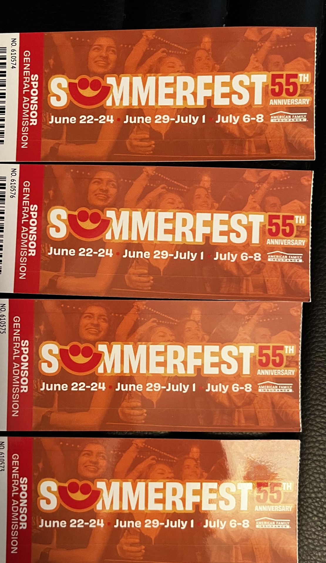 4 Summerfest Tickets 