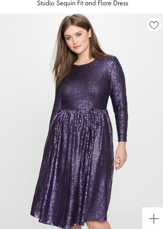 Sequins Fit And Flare Dress/14 P/ Eloquii