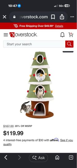 Cat Christmas tree scratch house