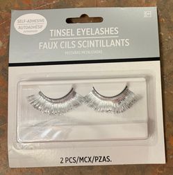 New silver tinsel eyelashes