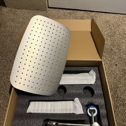 G-Promise Cabezal de ducha de metal de 16 pulgadas con modo de masaje de mano, cabezal de ducha de lluvia con combo de rociador de mano, desviador de 