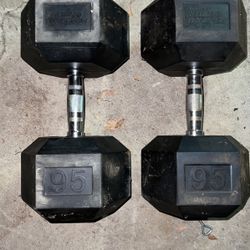 95 Lb Rubber Dumbbells