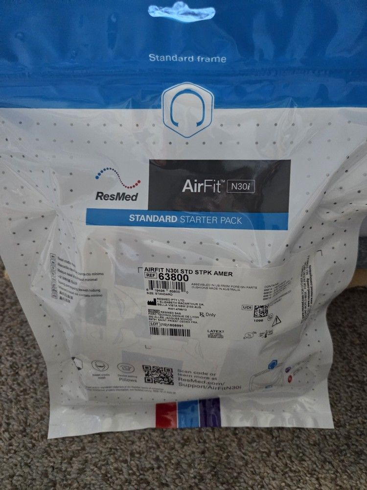 RESMED AIRFIT N30i CPAP MASK STANDARD STARTER PACK 63800