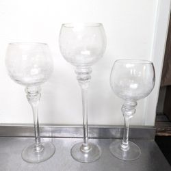 Candle Holder Sets Clear (4.5Wx12H, 14H, 16H)