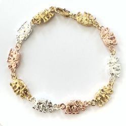 Elephant Women's Bracelet. 14K Gold Plated. New