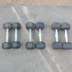 Rubber Hex Dumbbells 